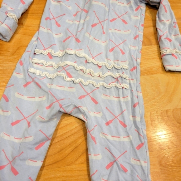 KicKee Pants Ruffle Bamboo Onesie Dew Paddles And Canoe Size 12-18 Months - Picture 7 of 7